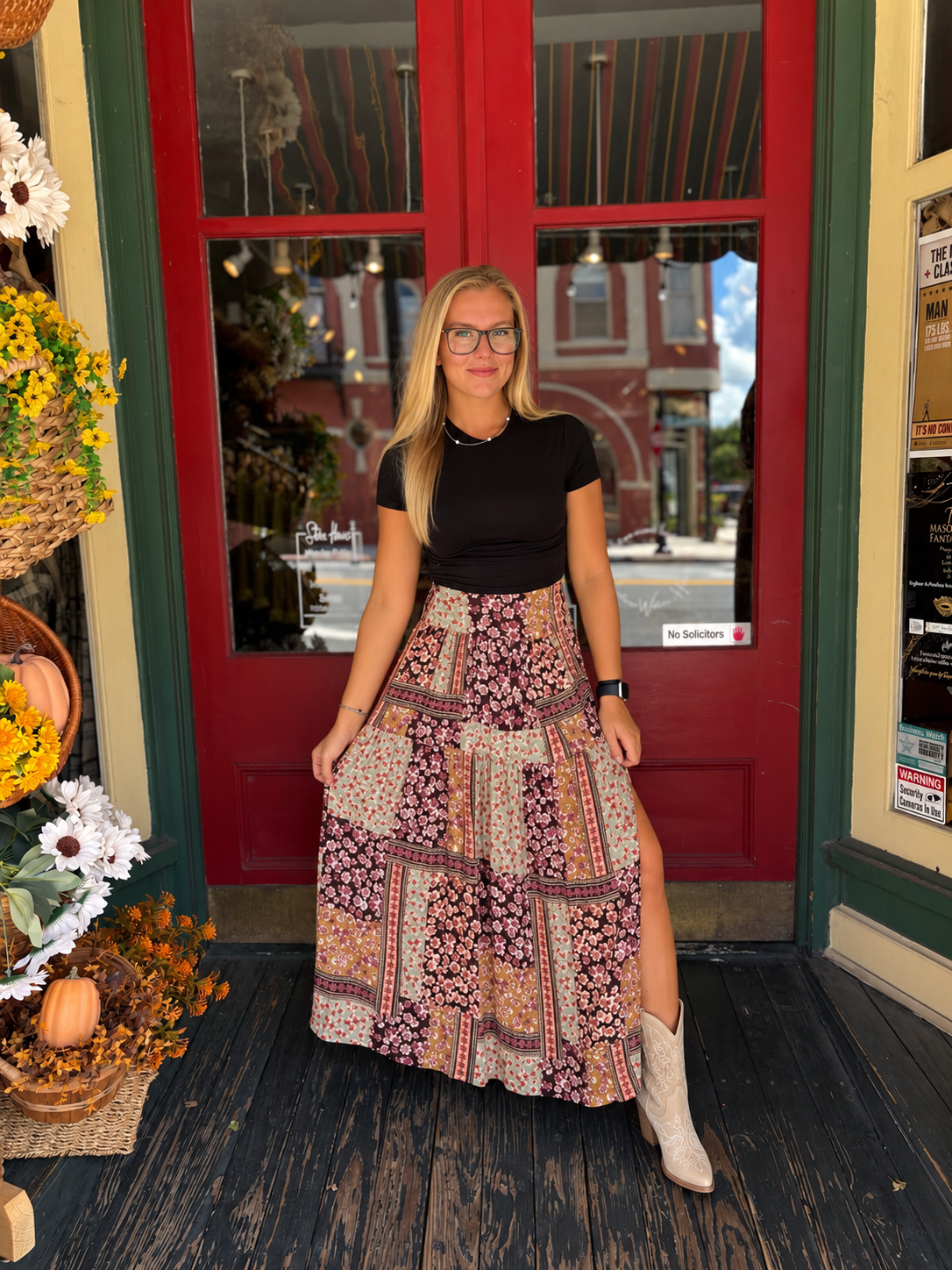 Rustic Rosette – Floral Patchwork Skirt