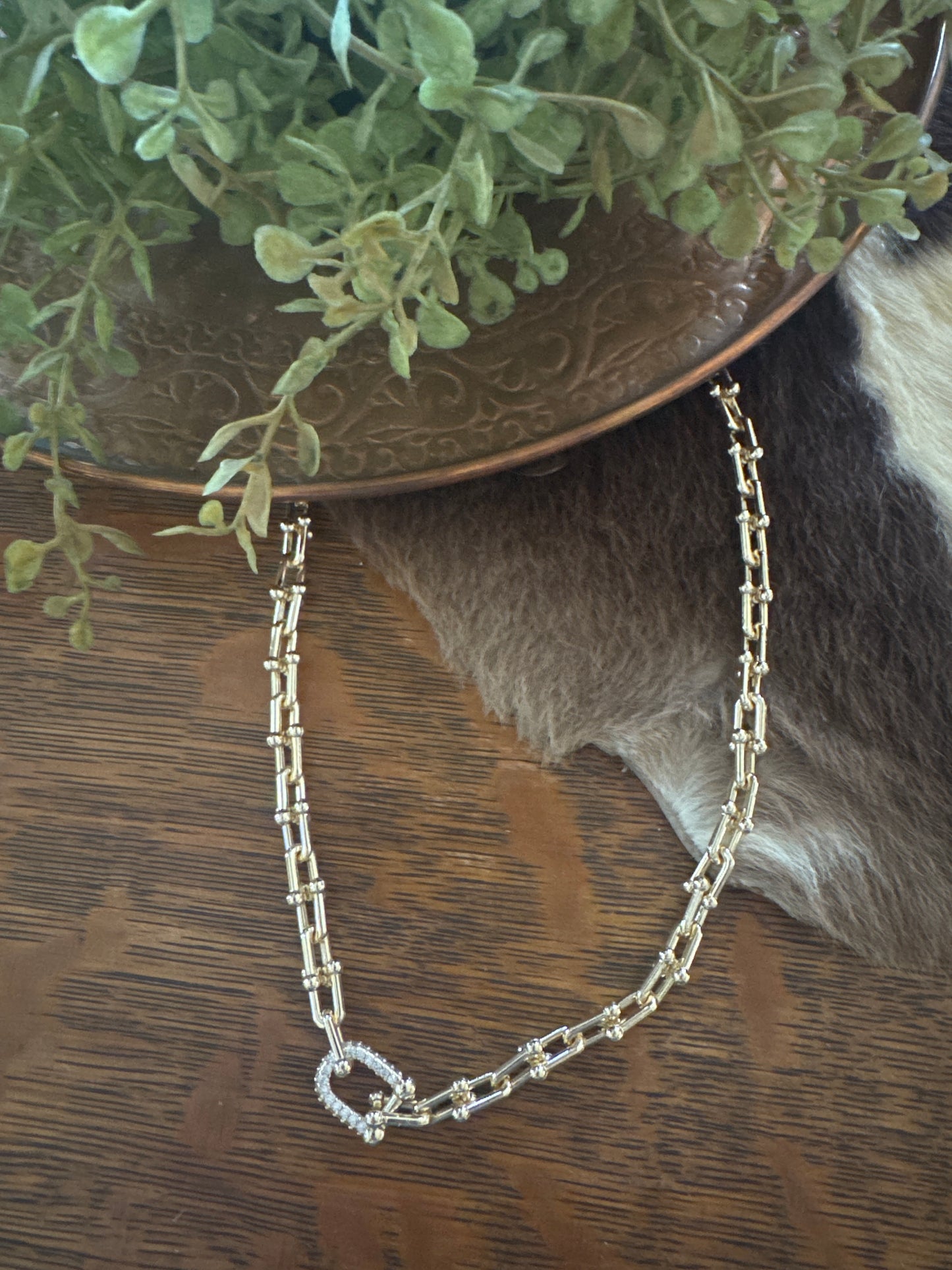 Bling Shackle Buckle - Necklace