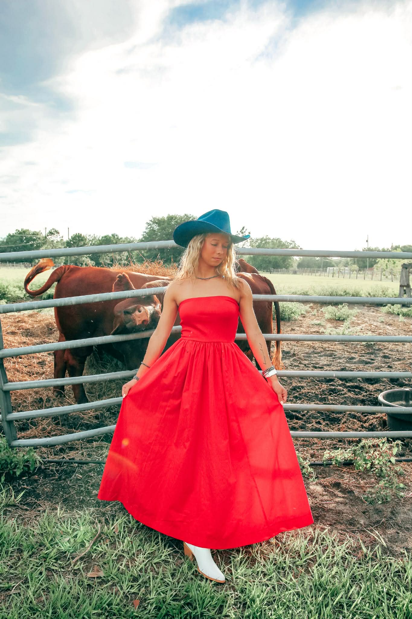 Sweet Freedom – Red Strapless Maxi Dress