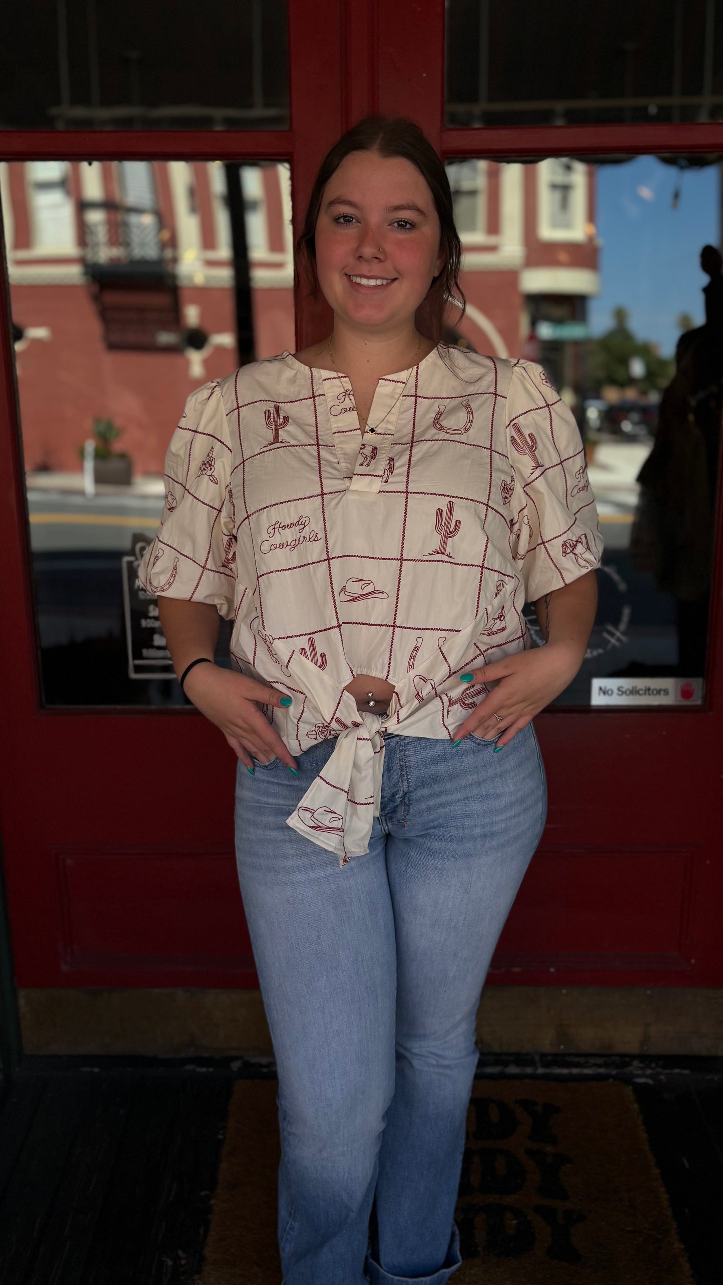 Western Rosewood – Tie Front Top
