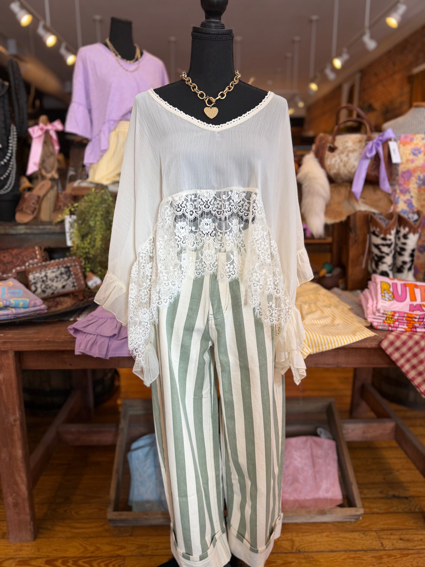 Willow Stripe – Sage Barrel Striped Pants