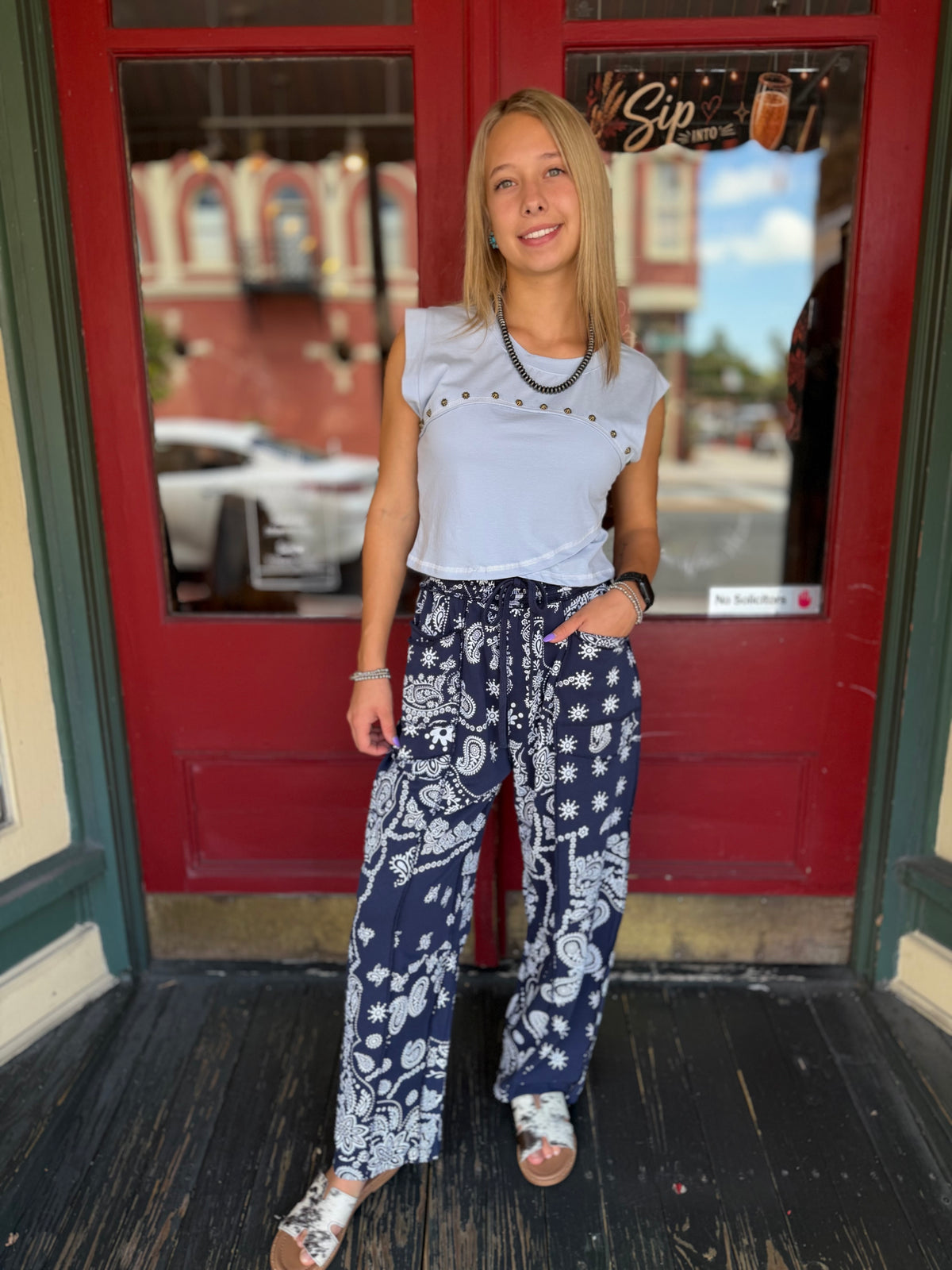 Nightfall Paisley – Navy Barrel Pants