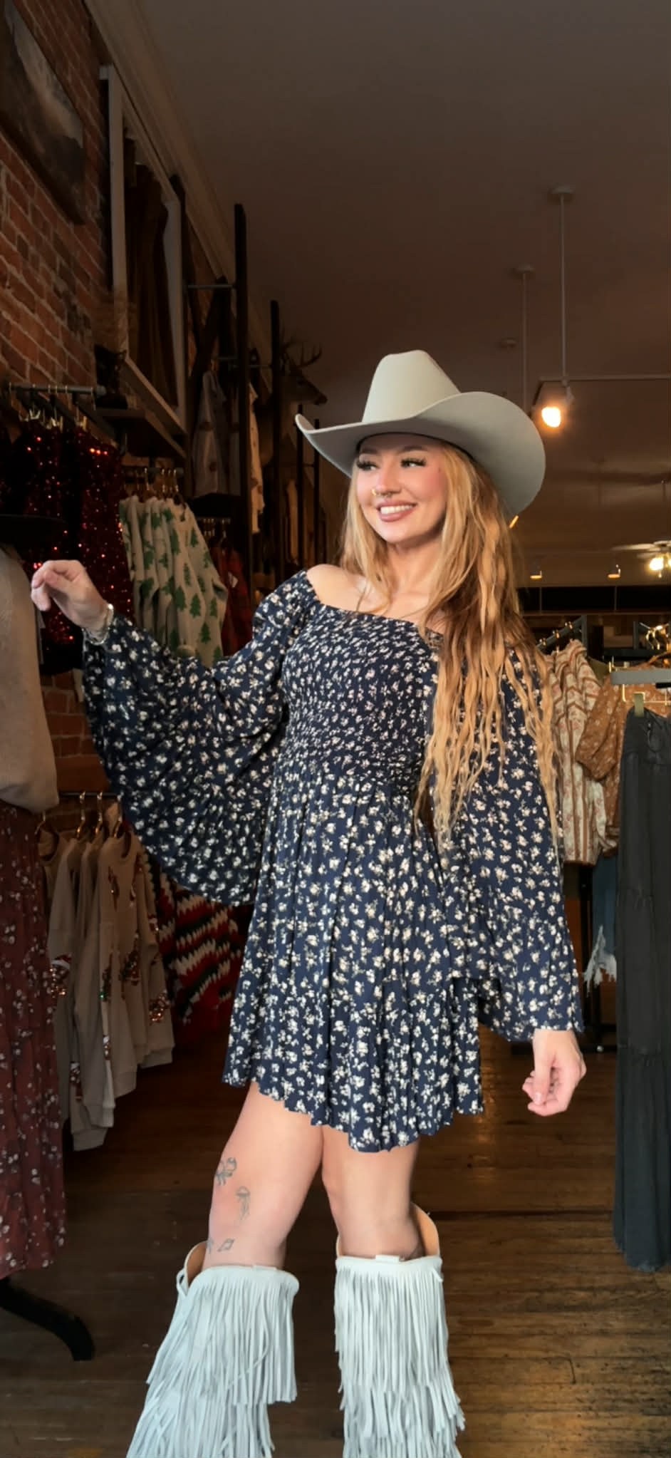 Night Garden Belle - Navy Dress