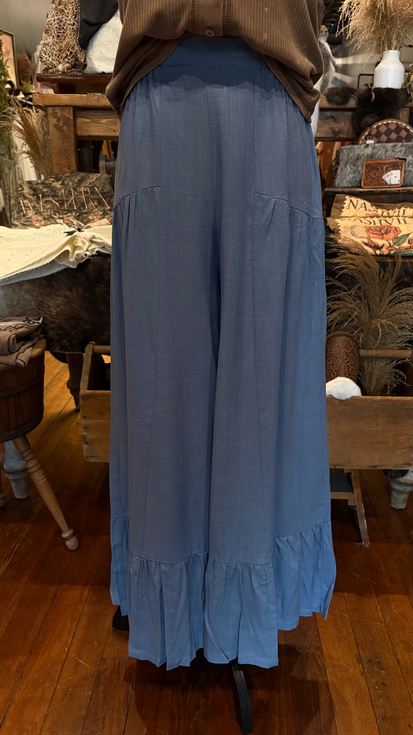 Coastal Flow – Blue Tiered Pants