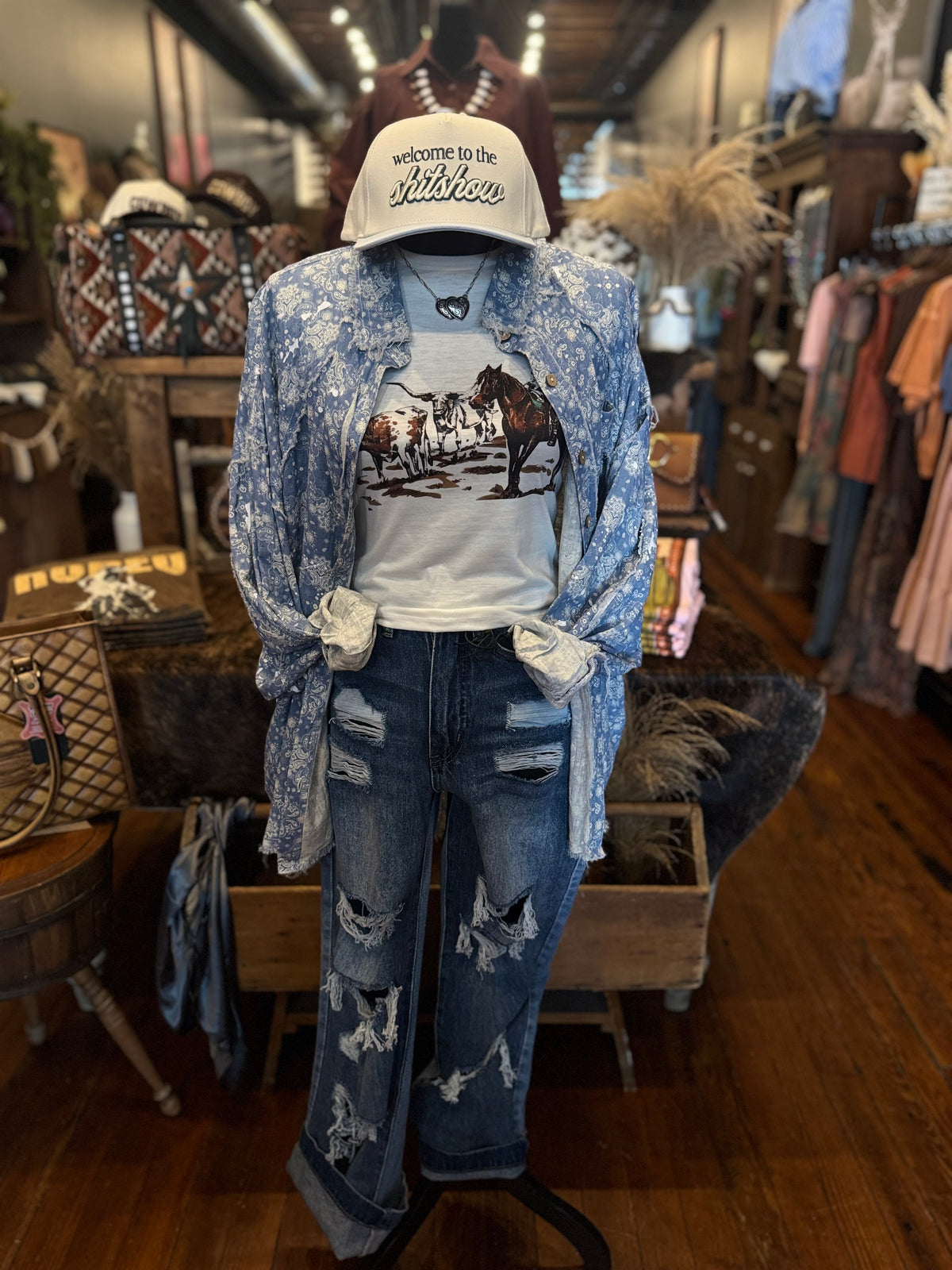 Dusty Bandana – Blue Paisley Top