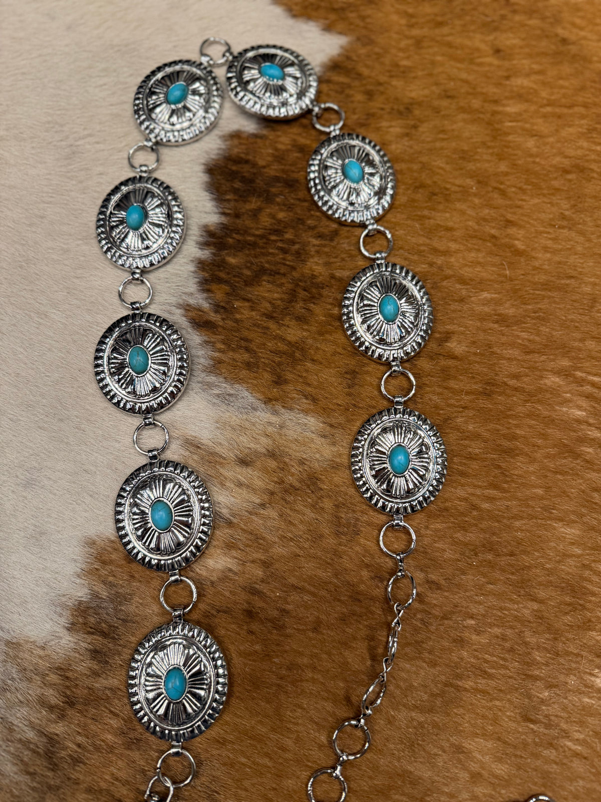 Silver Turquoise Concho Belt