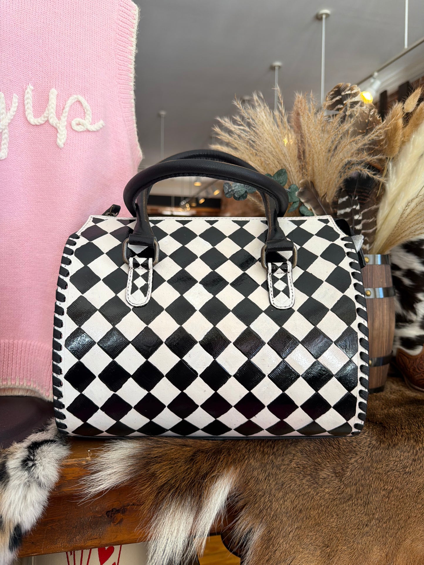 Checkered Speedy- Purse