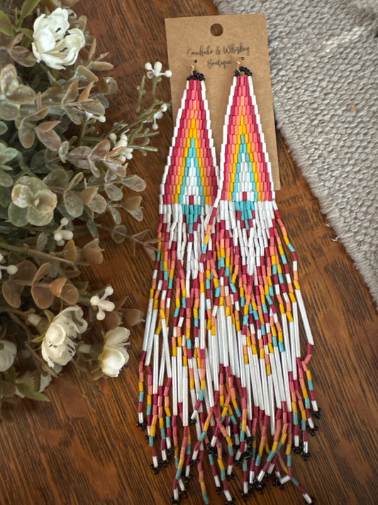 Rainbow Ice - Seed Bead Earrings
