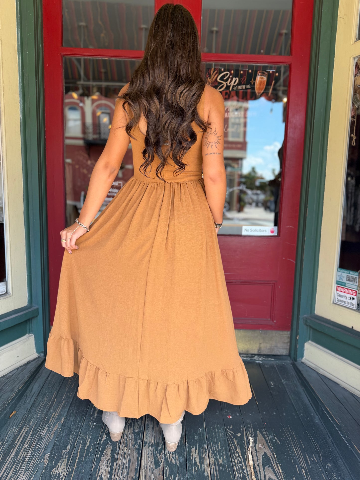 High Country Harvest – Camel High Low Dress