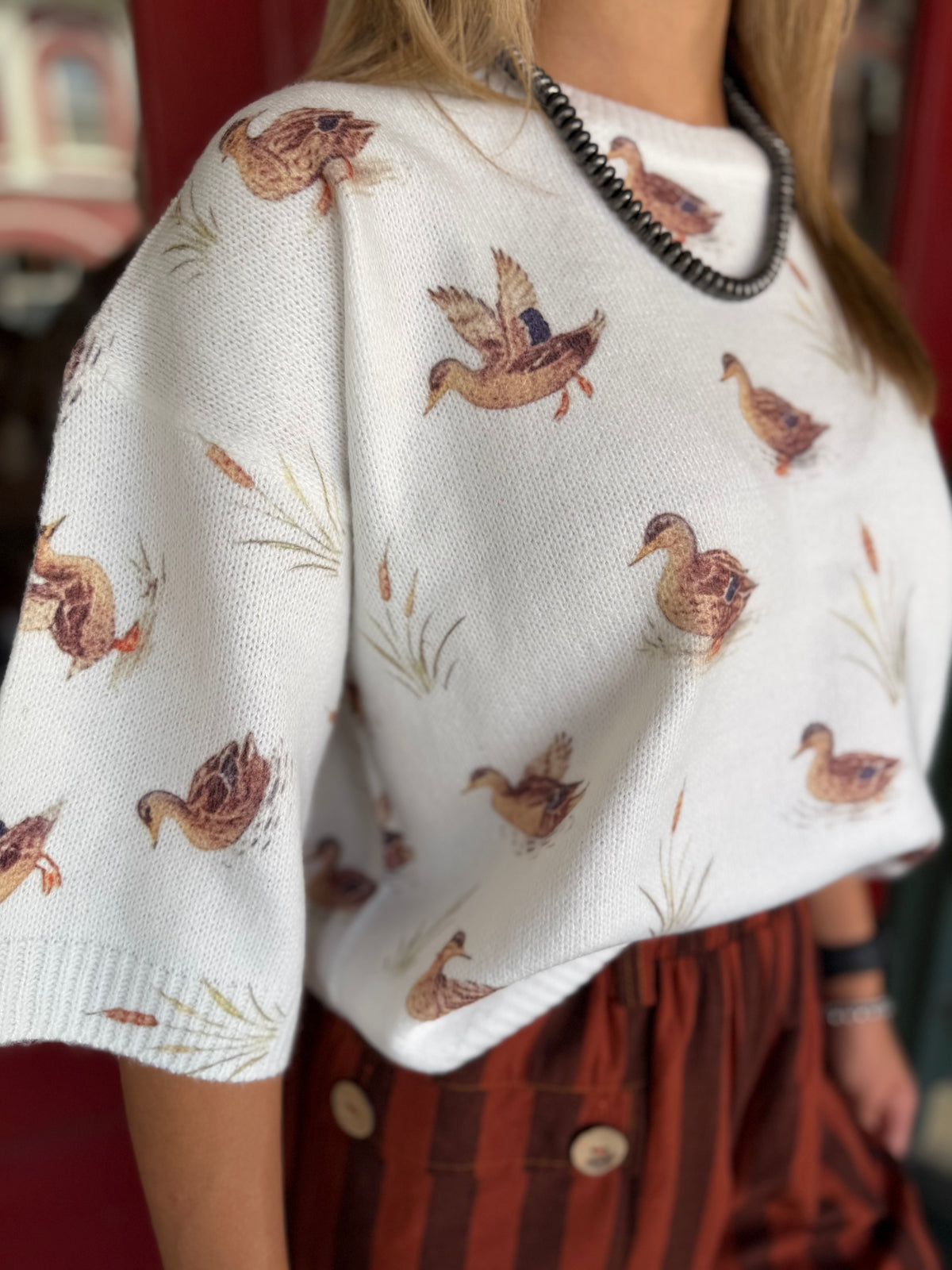 Mallard Landing – Ivory Sweater Top