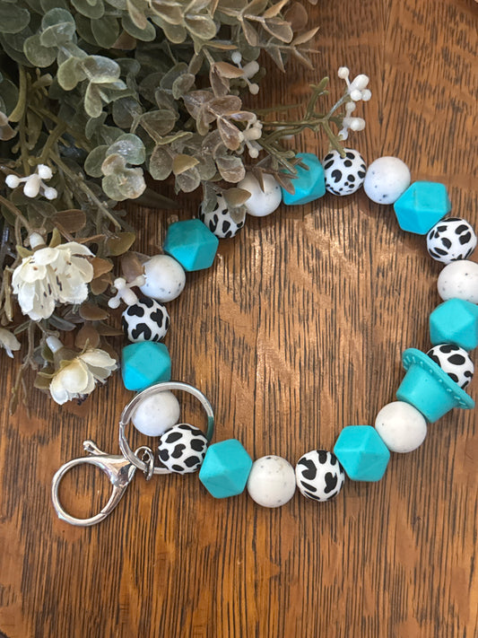 Cow Key Charm - Key Wristelet