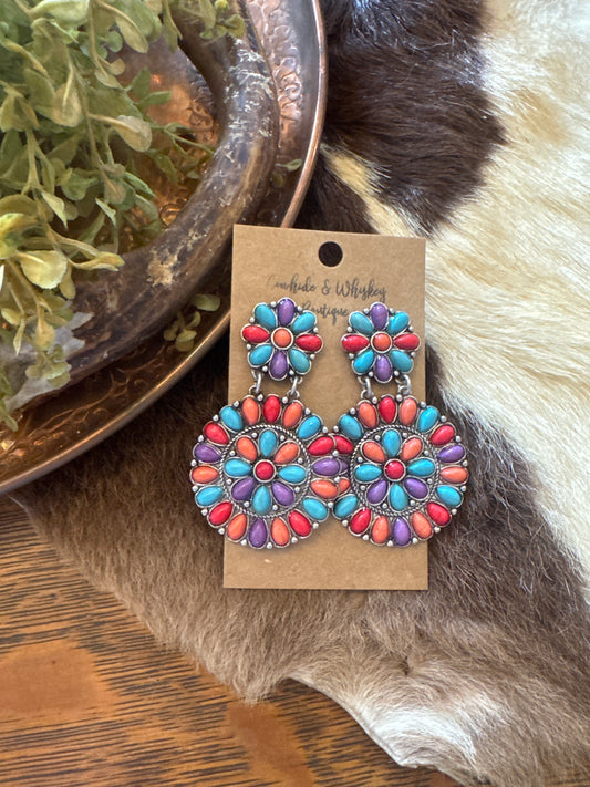 Rainbow Mesa - Concho Earrings