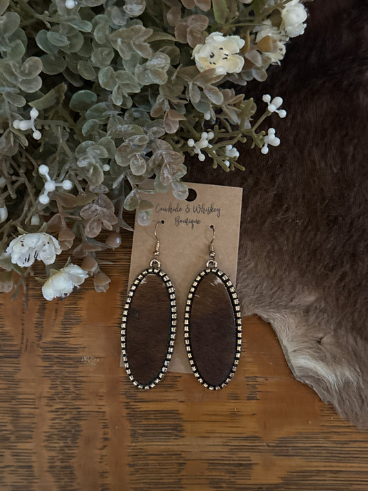 Dark Side Cowhide - Earrings