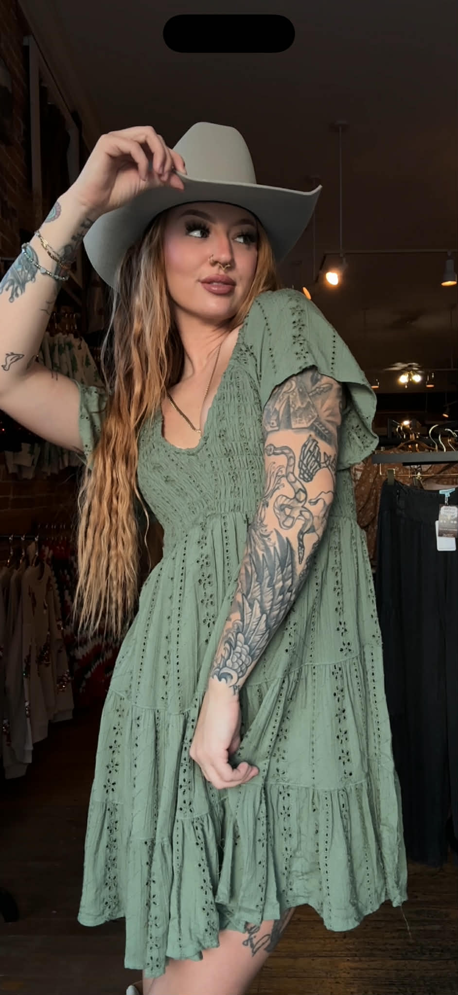 Sagebrush Sweetheart - Olive Mini Dress