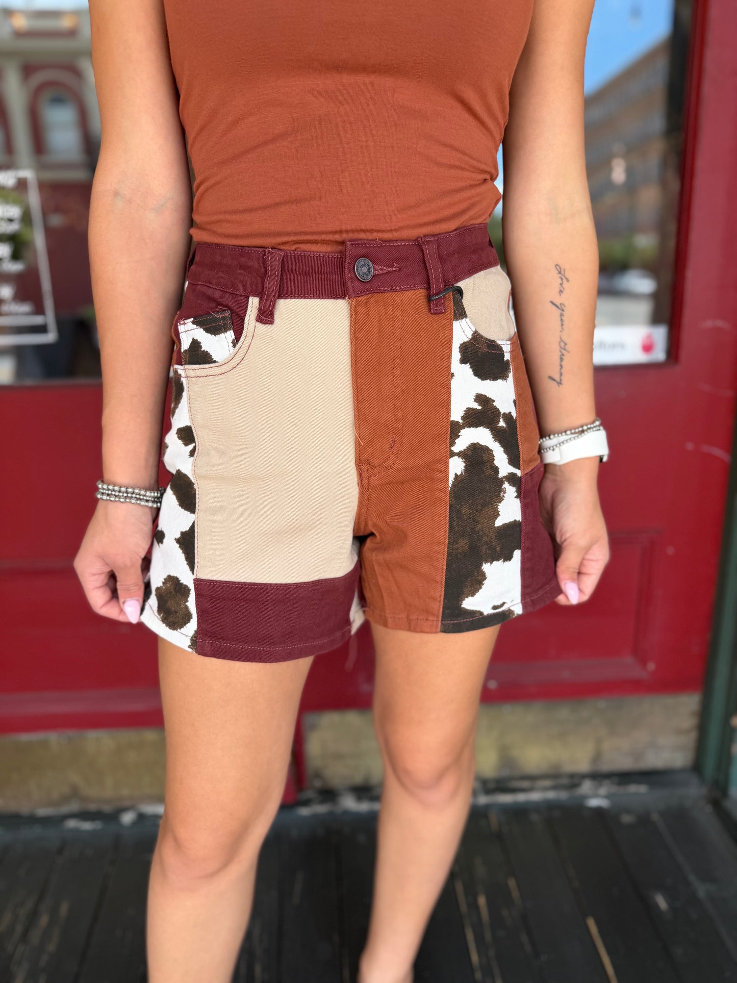 The Georgia Mae – Cowhide Wide Leg Shorts