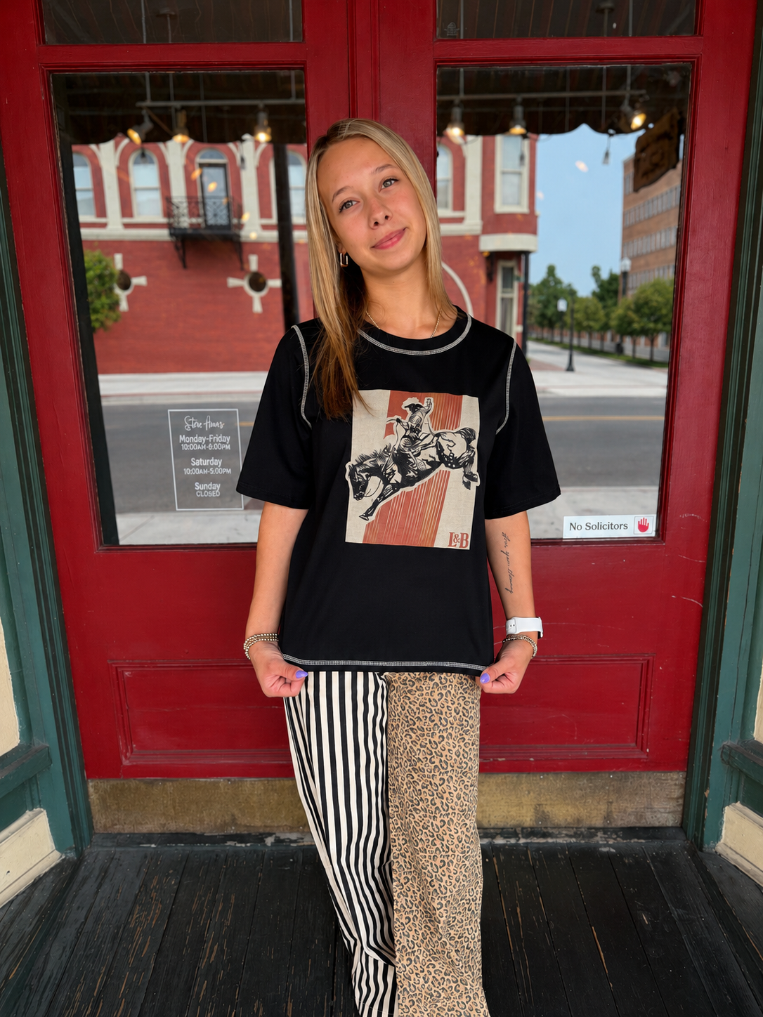 Black Stallion – Black Stitched Graphic Tee