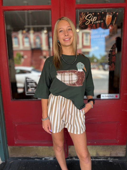 The Mallard Social – Green Patchwork Knit Top
