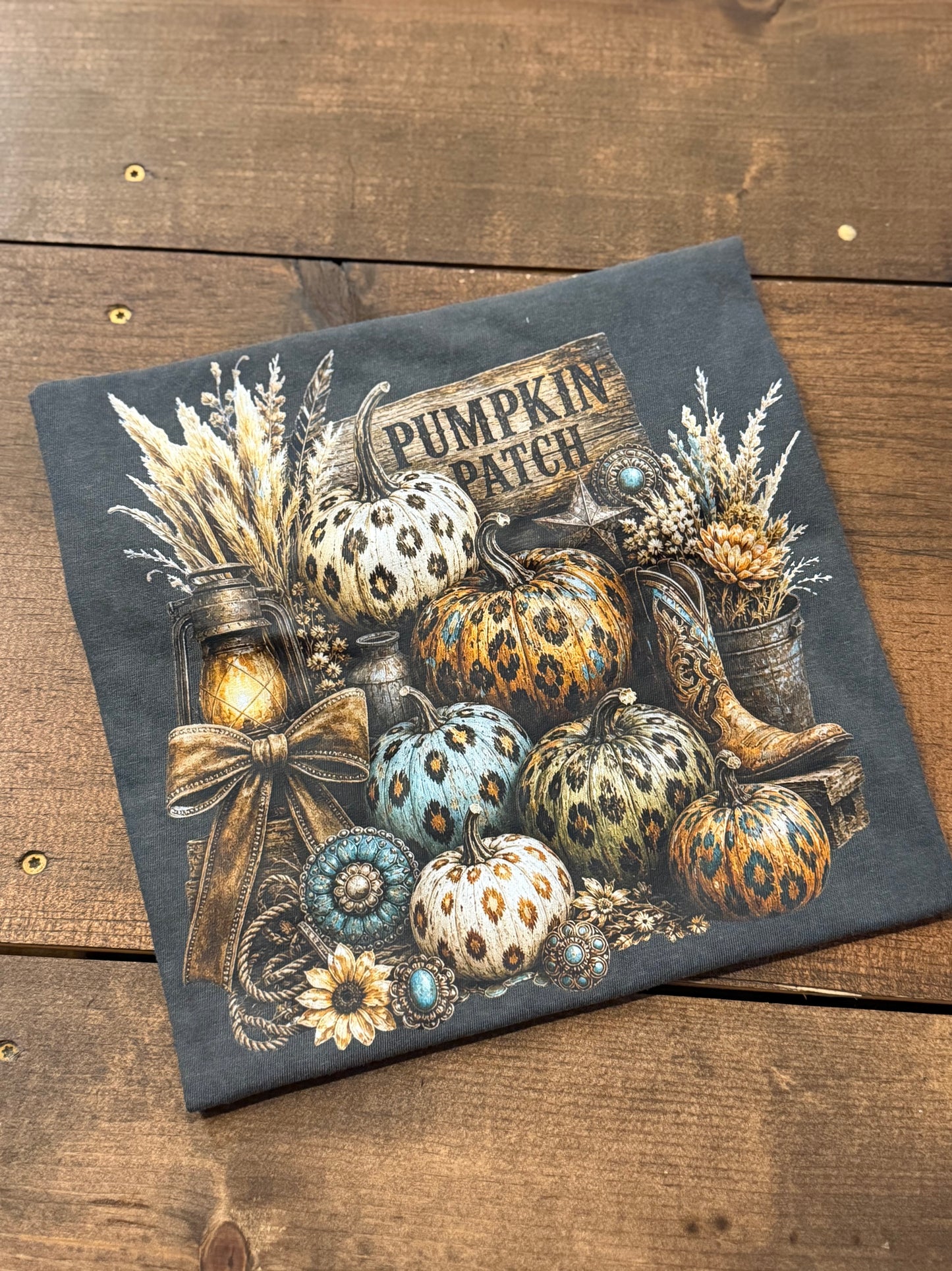 Midnight Pumpkin Patch – Charcoal Graphic Tee