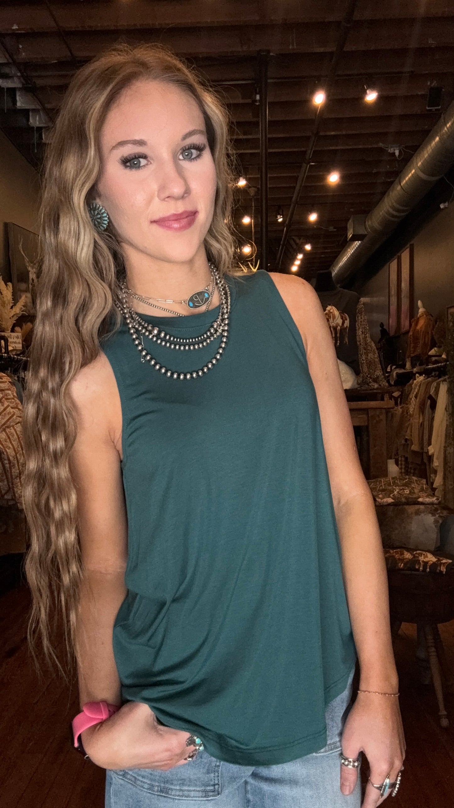 Stillwater – Relaxed Dark Teal Tank