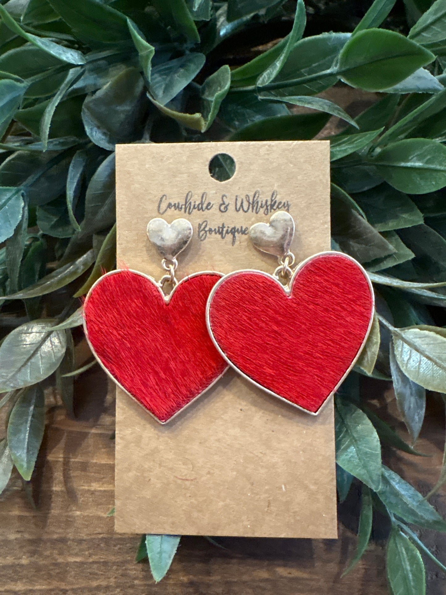 Cow Love - Fur Heart Earrings