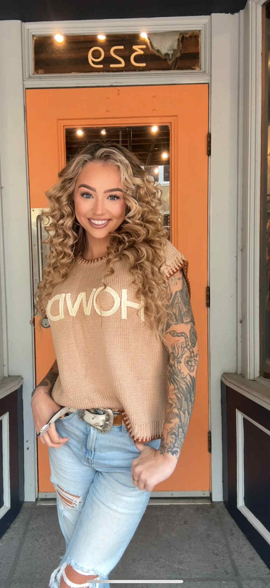 Urban Howdy Thread - Tan Knit Sweater