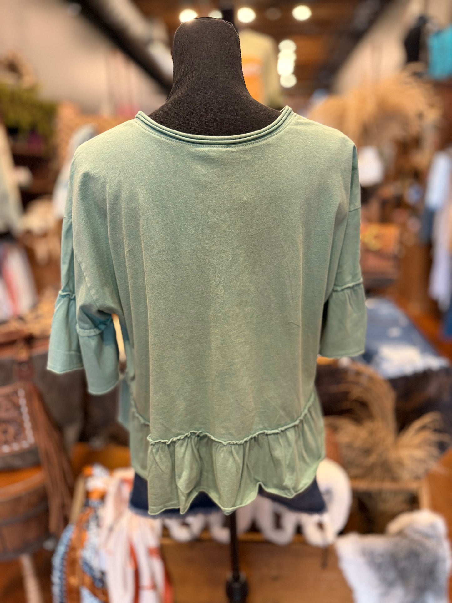 Juniper Mist – Sage V-Neck Tee
