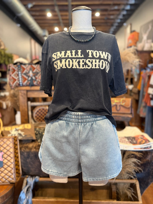 Sweet Escape – Ash Blue Acid Washed Shorts