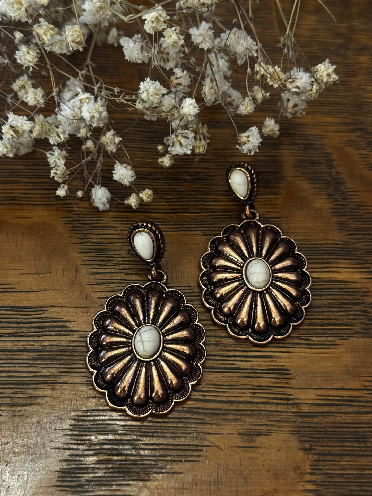 Classic Copper Concho - Earrings