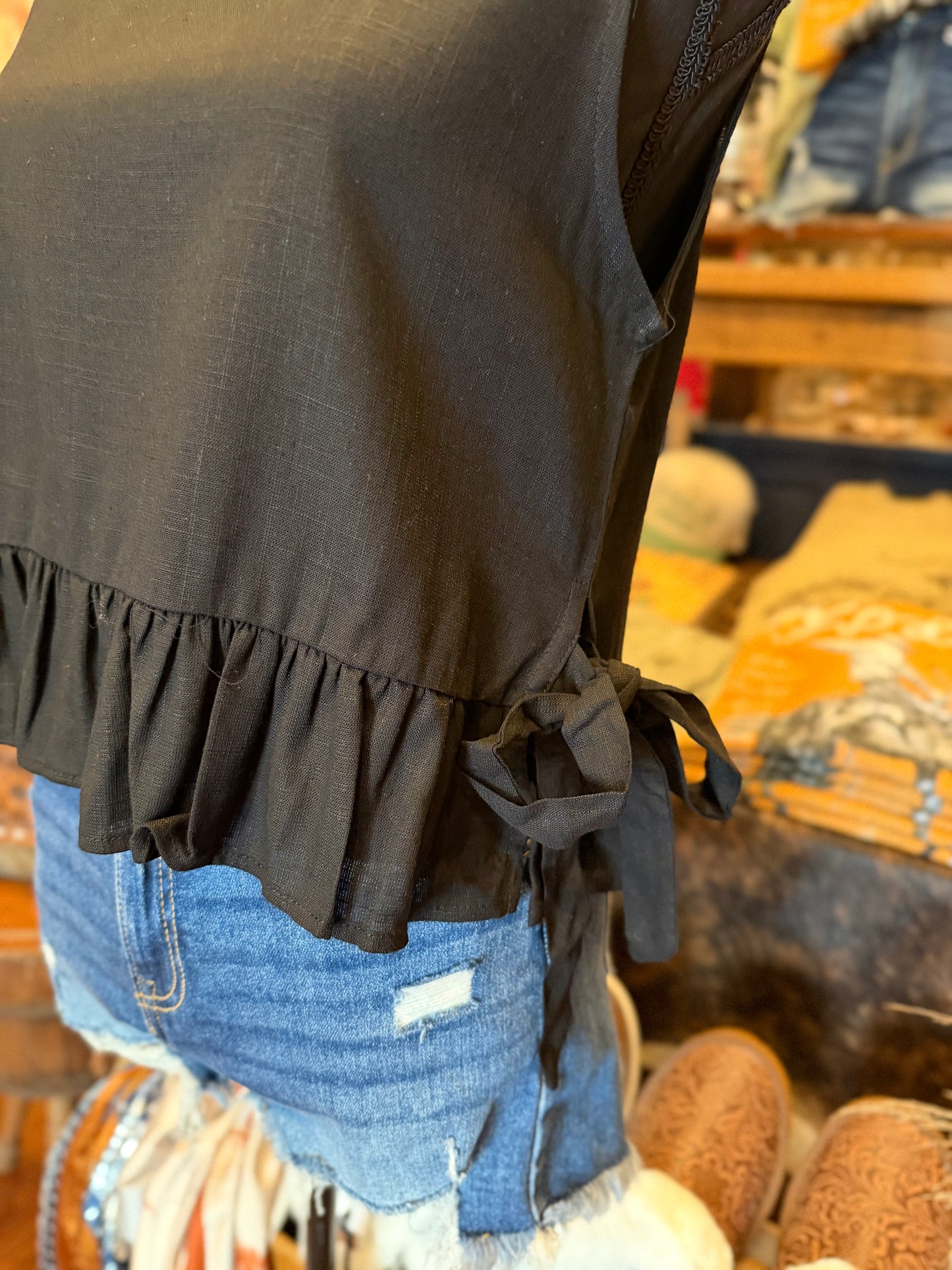 Southern Belle – Black Bow Side Tank
