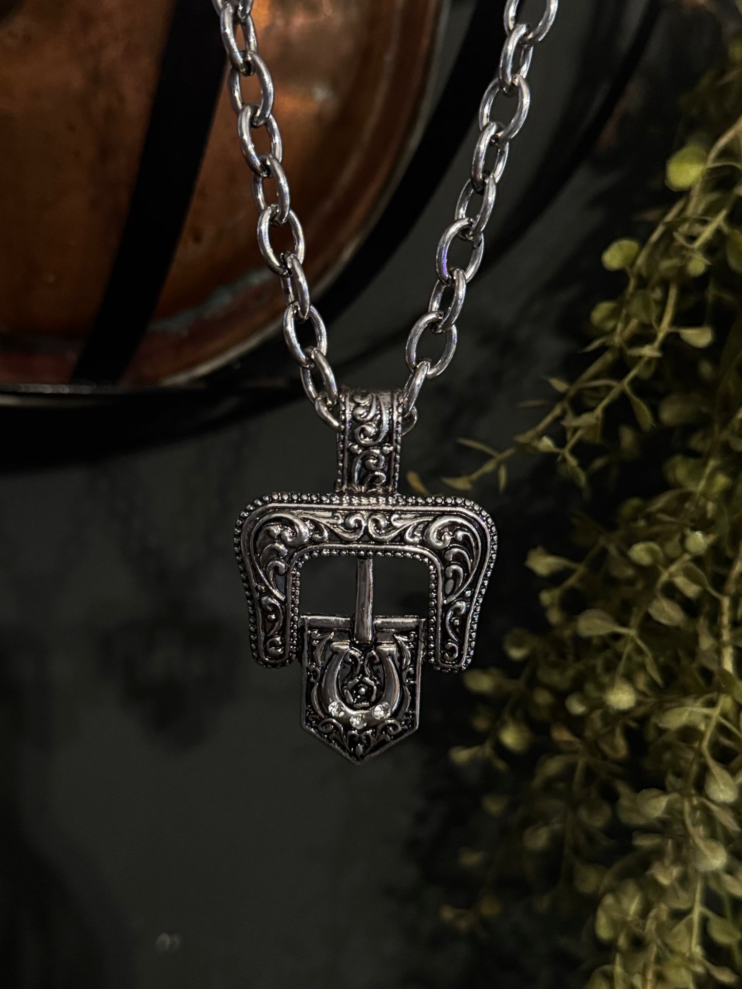 Buckle Down - Silver Necklace