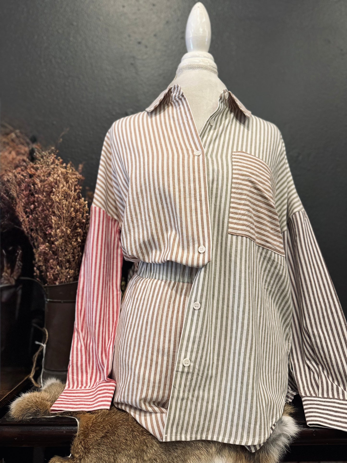 The Outpost Stripe – Button Down & Shorts Set