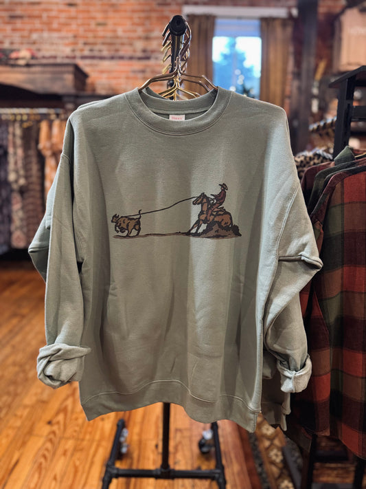 The Calf Tug - Sage Sweatshirt