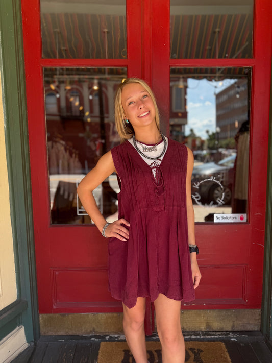 Cactus Lane - Maroon Tunic Top