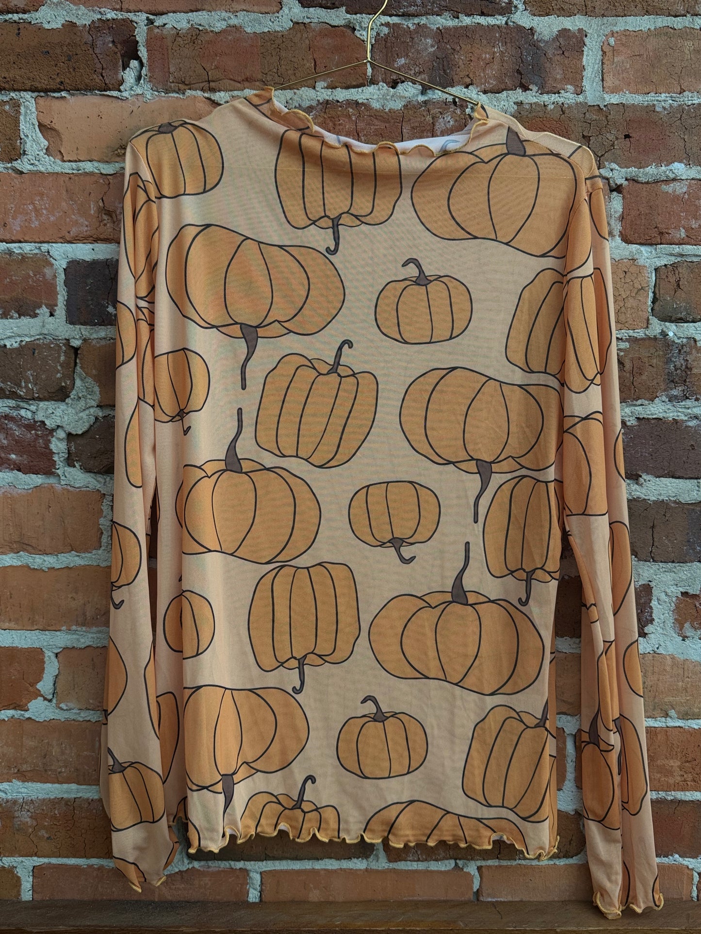 Oh My Gourd – Pumpkin Mesh Top