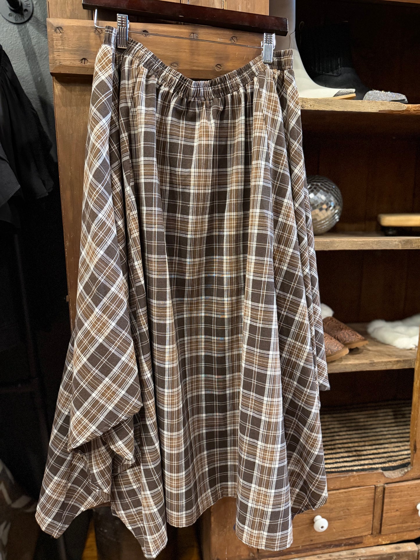 Ranchland Range - Olive Plaid Skirt