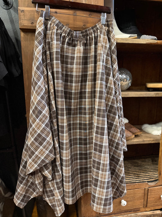 Ranchland Range - Olive Plaid Skirt