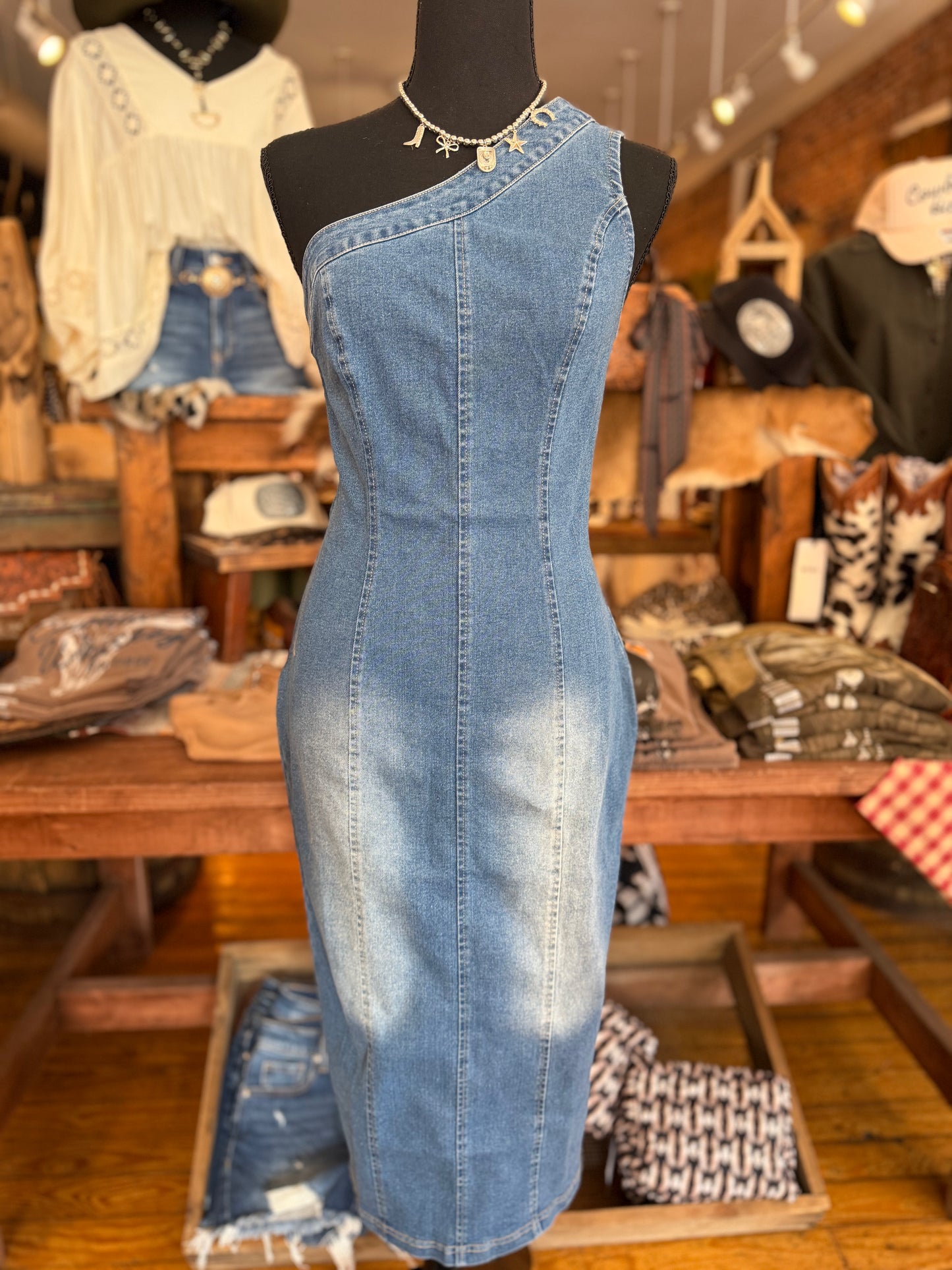 Stitched In Style – Denim Maxi Dress