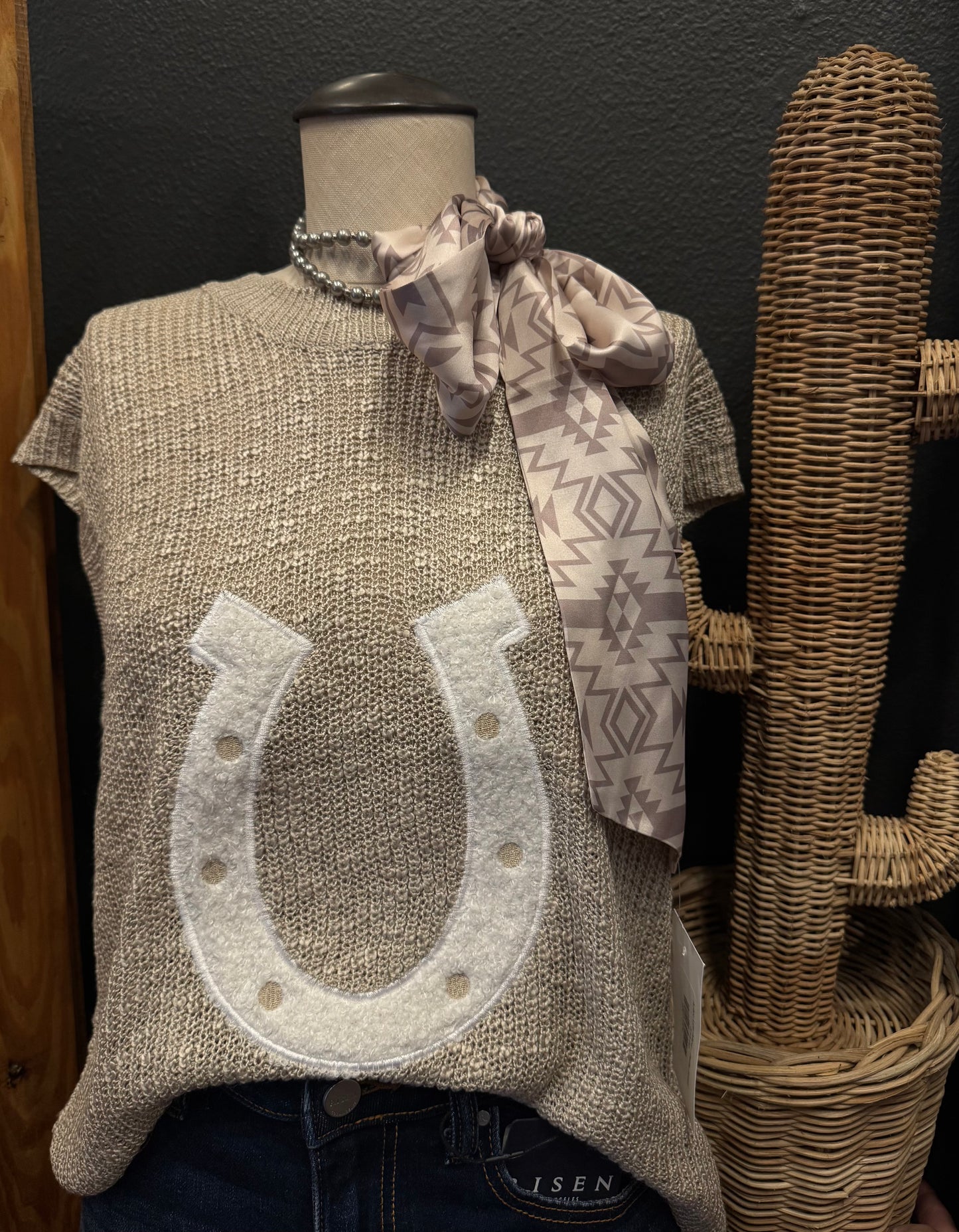 Lucky Knit – Tan Sweater Vest
