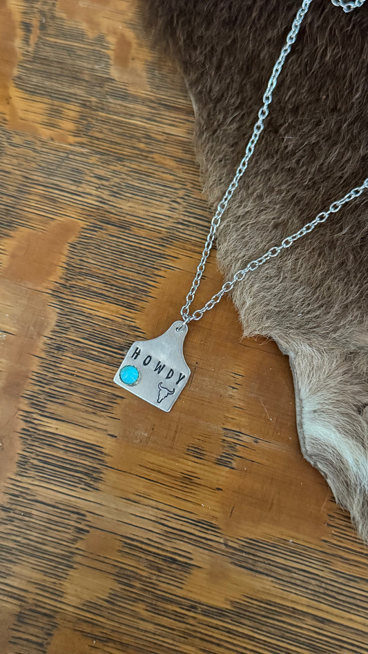 Howdy Cow Tag - Necklace