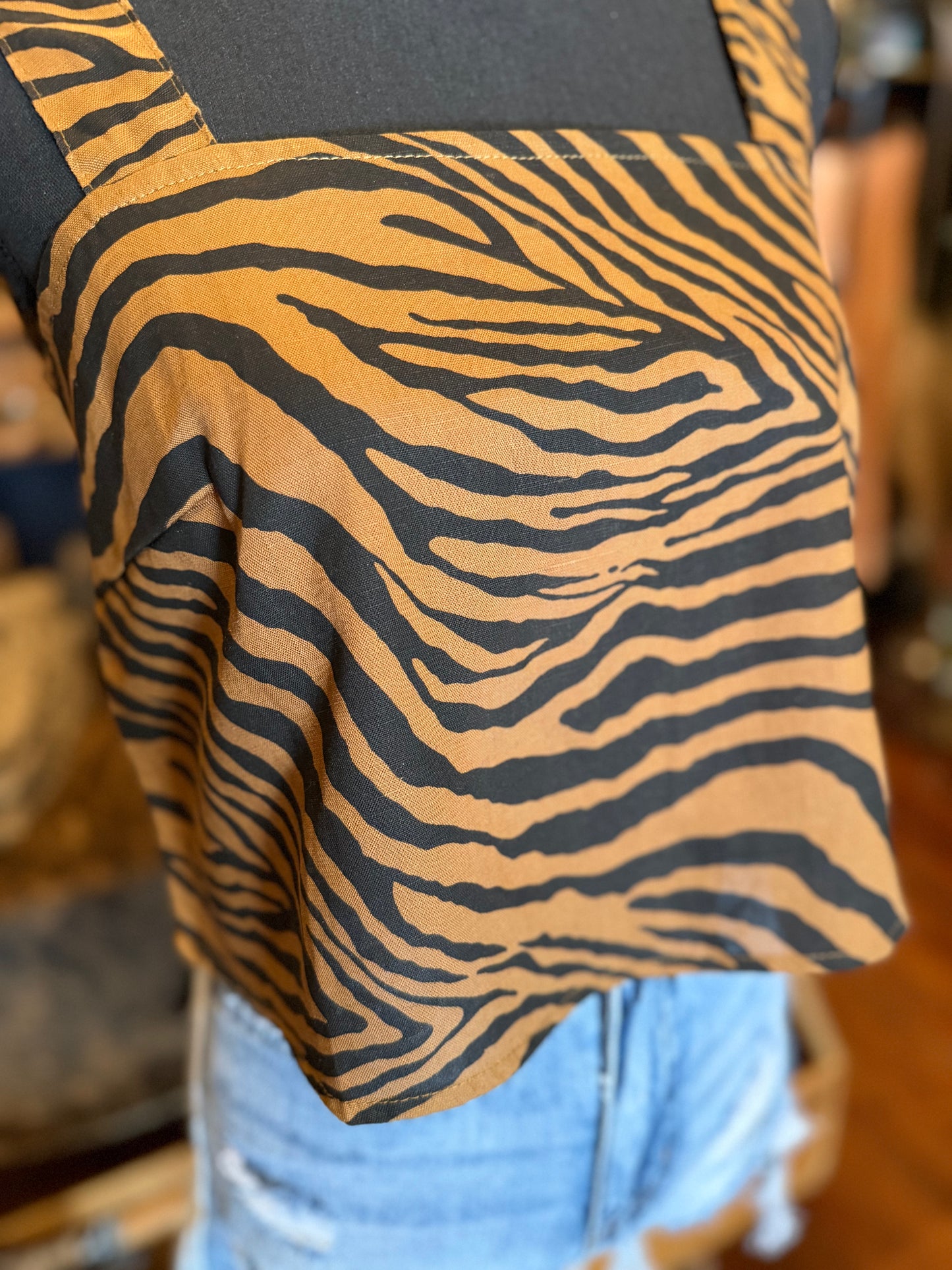 Feral Chic – Tiger Print Square Neck Top