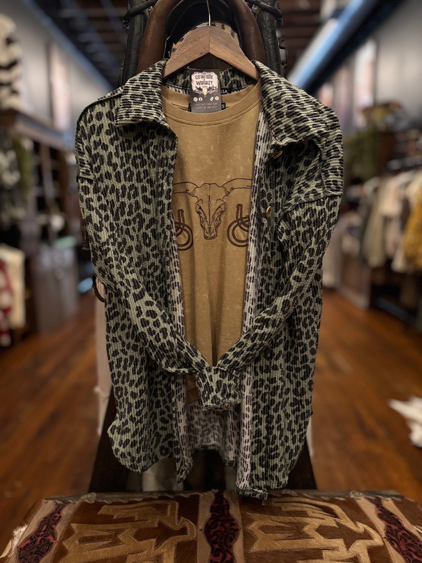 Wild Woods – Olive Leopard Shacket