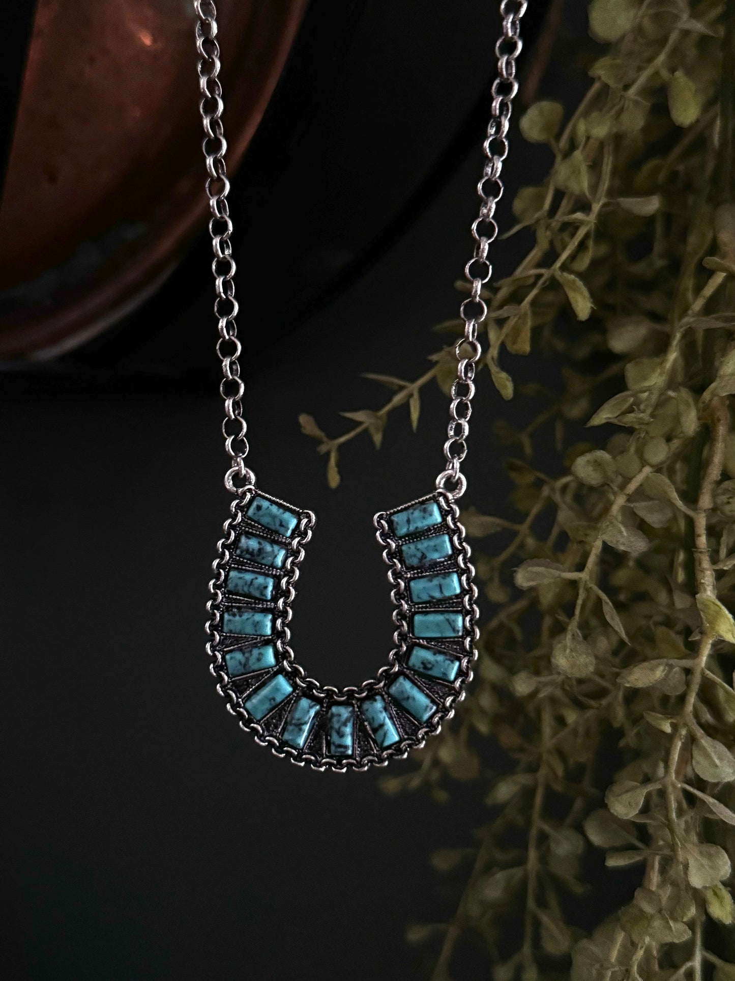 Tacked Horseshoe - Necklace