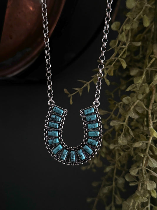 Tacked Horseshoe - Necklace