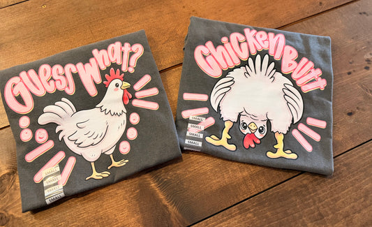 Chicken Butt – Charcoal Grey Graphic Tee