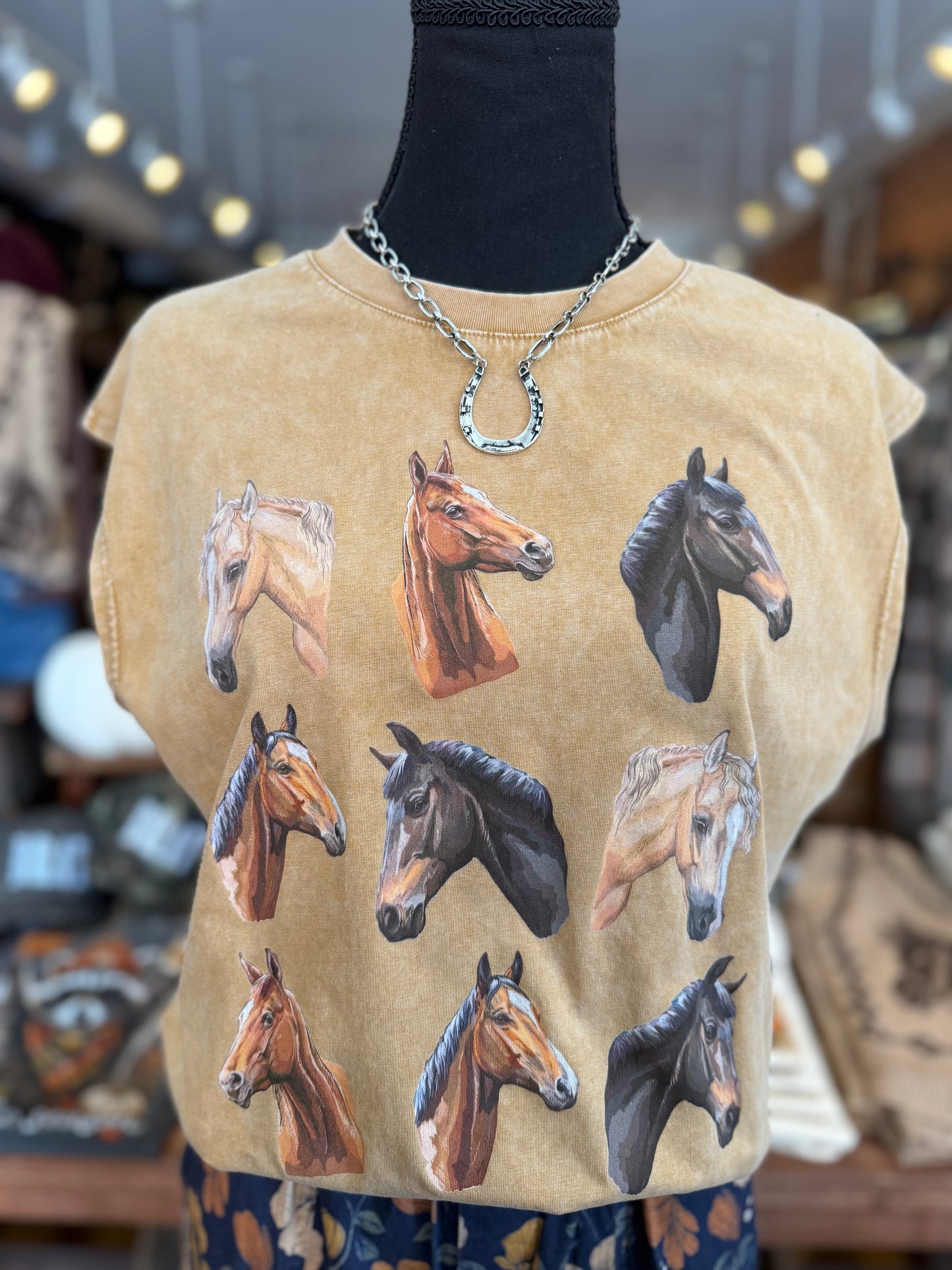 Horse Country Club – Camel Acid Wash Tee