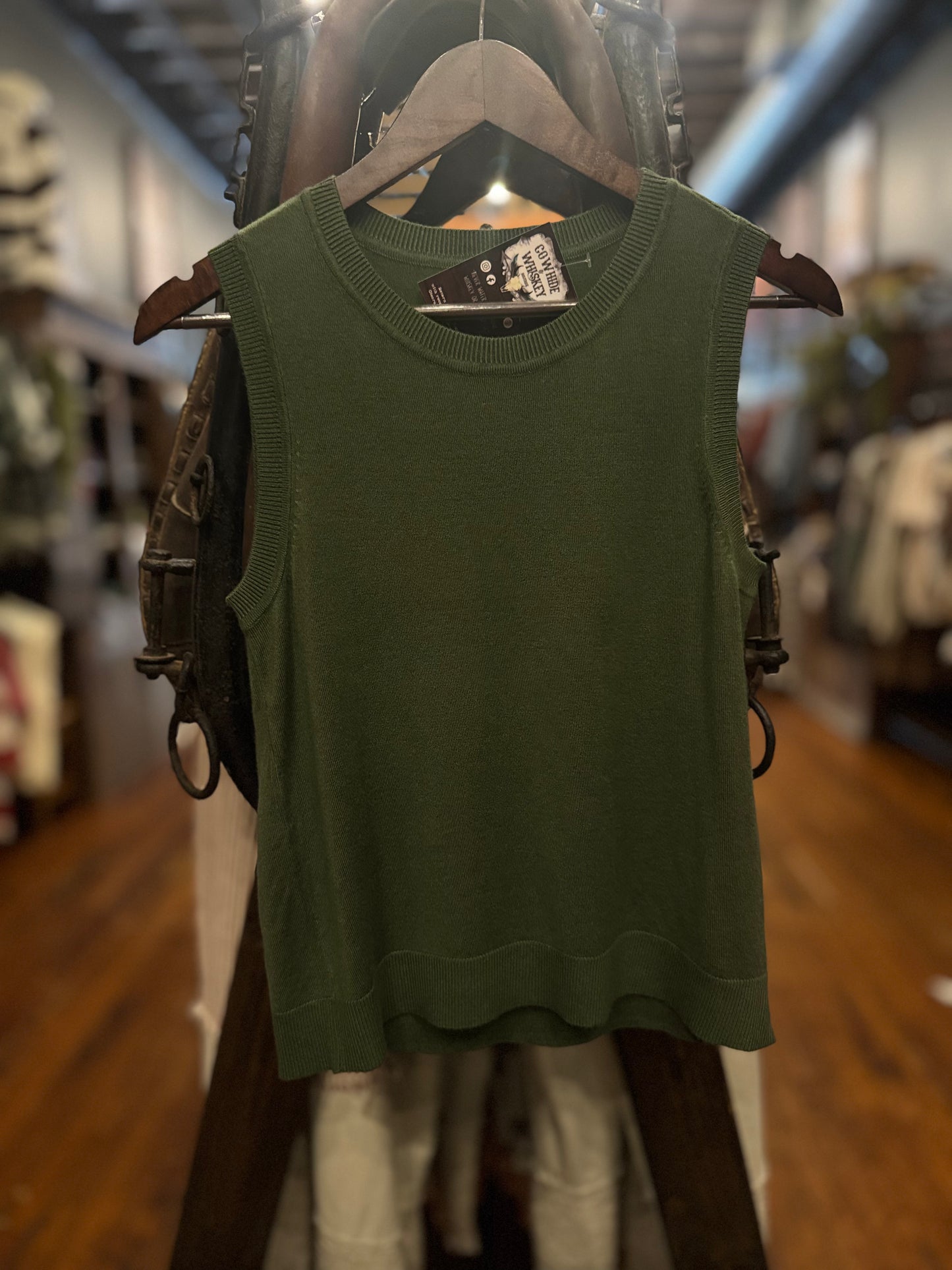 Falling Softly – Green Knit Tank