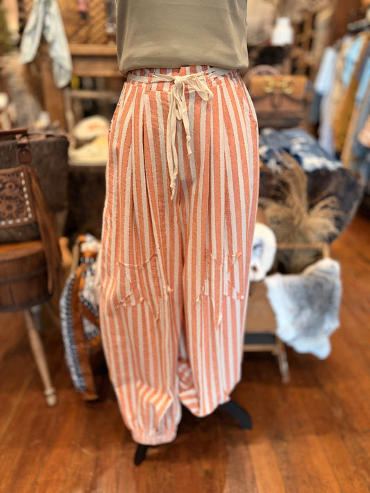 Starline Stripe - Coral Joggers