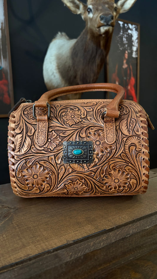 Leather Tooled & Turquoise-Small Speedy