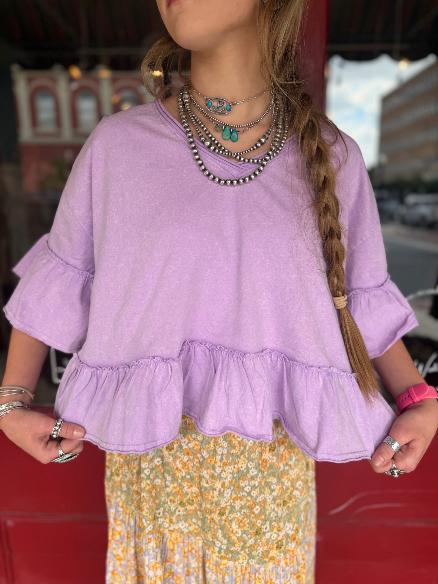 Lavender Lane – Ruffle Top