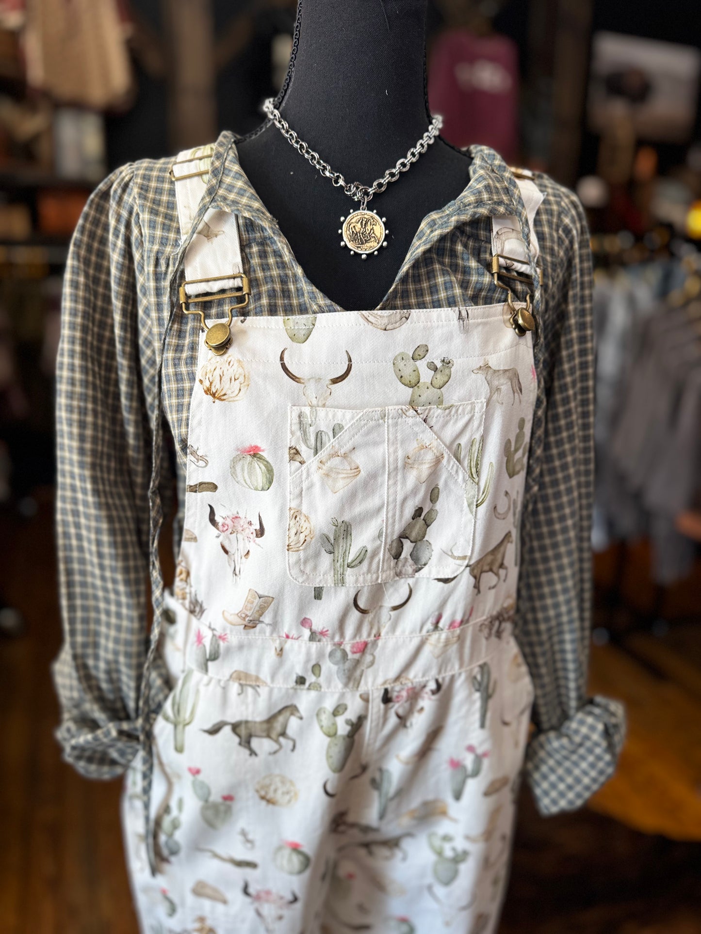 Cowgirl Desert – Western Print Overalls